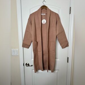 Light Camel Duster Cardigan | Size Small
